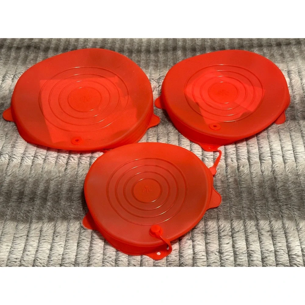 Pampered Chef Stretch Fit Silicone Lids 3pc. Set